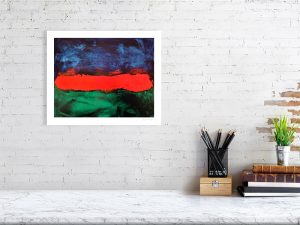 Red beauty - Giclee of abstract acrylic original painting by angie moyes