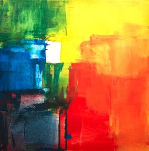 Diwali - abstract acrylic original painting by angie moyes