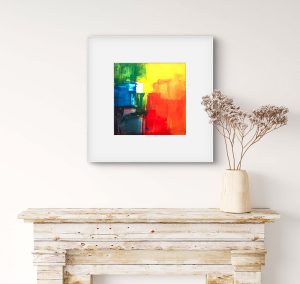 Diwali - abstract acrylic original painting by angie moyes