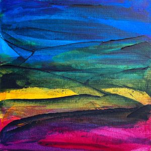Gloaming - abstract acrylic original painting by angie moyes