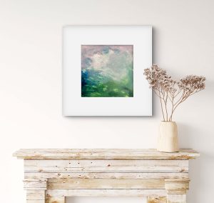 Peeking - abstract acrylic original painting by angie moyes