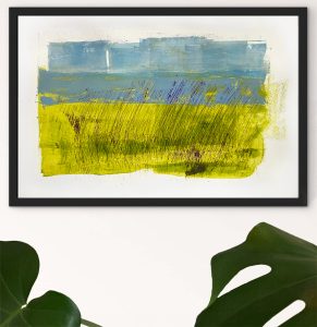 Staithe - abstract acrylic original painting on paper by angie moyes
