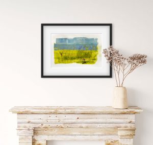 Staithe - abstract acrylic original painting on paper by angie moyes