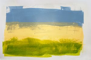 Wells - abstract acrylic original painting on paper by angie moyes