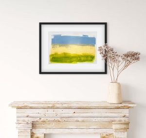 Wells - abstract acrylic original painting on paper by angie moyes