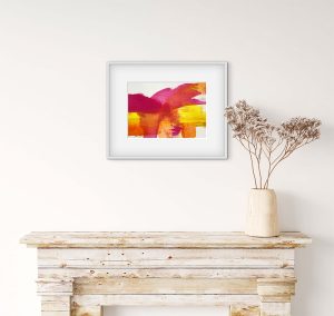Malibu - abstract acrylic original painting on paper by angie moyes