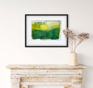 Mist rolling in - abstract acrylic original painting on paper by angie moyes