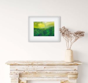Mist rolling in - abstract acrylic original painting on paper by angie moyes