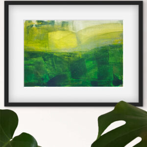 Mist rolling in - abstract acrylic original painting on paper by angie moyes