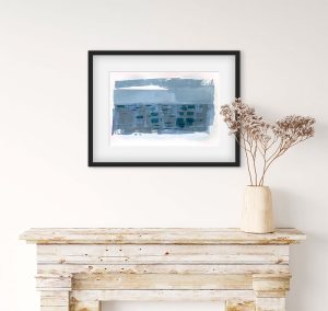 Overy - abstract acrylic original painting on paper by angie moyes