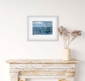 Overy - abstract acrylic original painting on paper by angie moyes