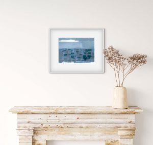 Overy - abstract acrylic original painting on paper by angie moyes