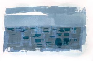 Overy - abstract acrylic original painting on paper by angie moyes