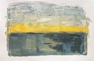 Awash - abstract acrylic original painting on paper by angie moyes