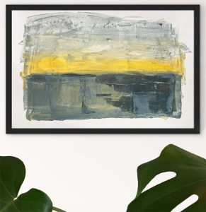 Awash - abstract acrylic original painting on paper by angie moyes