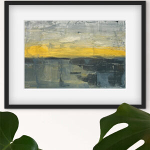 Awash - abstract acrylic original painting on paper by angie moyes