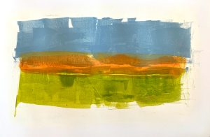 Closing - abstract acrylic original painting on paper by angie moyes