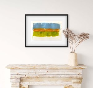 Closing - abstract acrylic original painting on paper by angie moyes