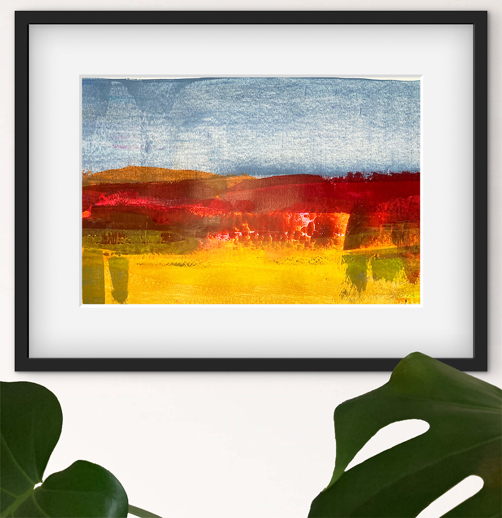 Desert- abstract acrylic original painting on paper by angie moyes