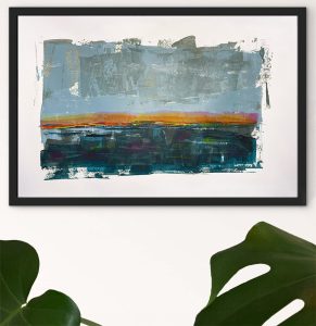 Gathering - abstract acrylic original painting on paper by angie moyes