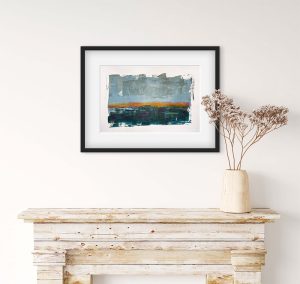 Gathering - abstract acrylic original painting on paper by angie moyes