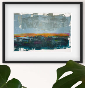 Gathering - abstract acrylic original painting on paper by angie moyes