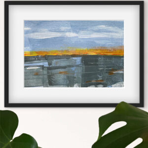 Reflect - abstract acrylic original painting on paper by angie moyes