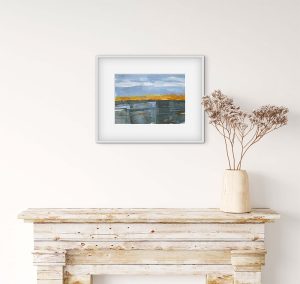 Reflect - abstract acrylic original painting on paper by angie moyes