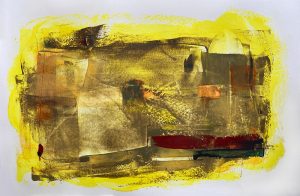 Turning - abstract acrylic original painting on paper by angie moyes
