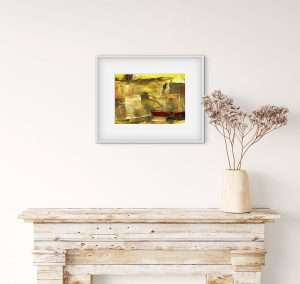Turning - abstract acrylic original painting on paper by angie moyes