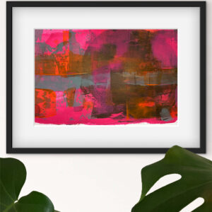 Vibe - abstract acrylic original painting on paper by angie moyes