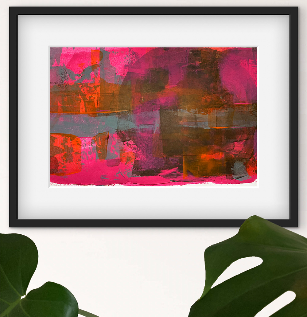 Vibe - abstract acrylic original painting on paper by angie moyes