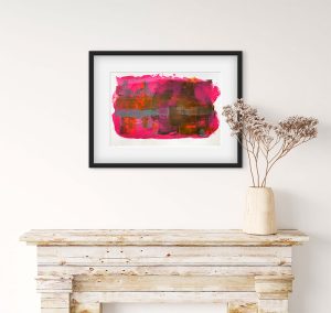 Vibe - abstract acrylic original painting on paper by angie moyes