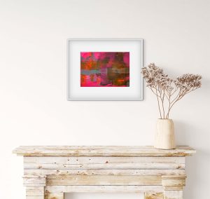 Vibe - abstract acrylic original painting on paper by angie moyes