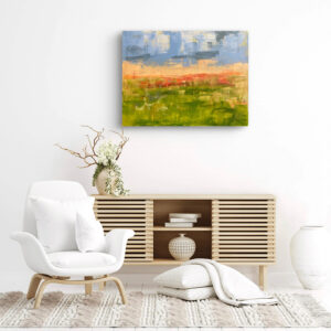 Somewhere Nice - abstract acrylic original painting by angie moyes