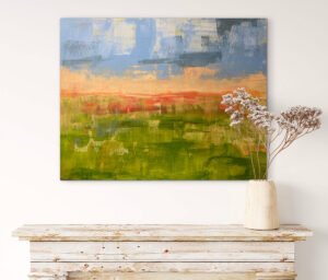 Somewhere Nice - abstract acrylic original painting by angie moyes