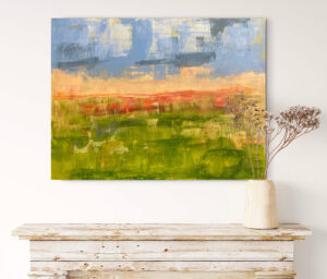 Somewhere Nice - abstract acrylic original painting by angie moyes