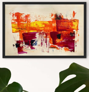 Colourama - alazarin - abstract acrylic original painting on paper by angie moyes