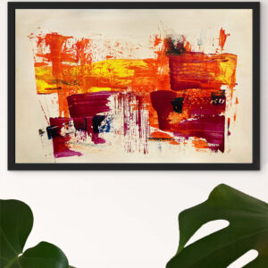 Colourama - alazarin - abstract acrylic original painting on paper by angie moyes