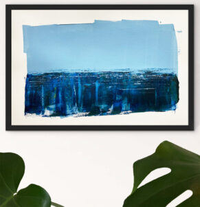 Drifting - abstract acrylic original painting on paper by angie moyes