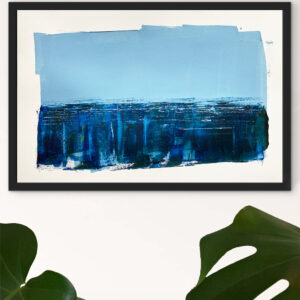 Drifting - abstract acrylic original painting on paper by angie moyes