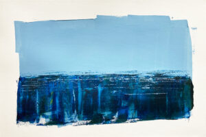 Drifting - abstract acrylic original painting on paper by angie moyes