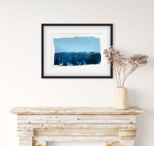 Drifting - abstract acrylic original painting on paper by angie moyes