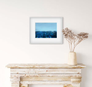 Drifting - abstract acrylic original painting on paper by angie moyes