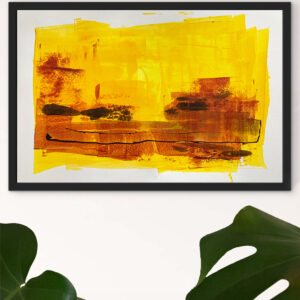 Happy - abstract acrylic original painting on paper by angie moyes