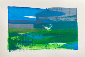 Incoming - abstract acrylic original painting on paper by angie moyes