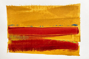 Red field - abstract acrylic original painting on paper by angie moyes