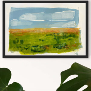 Saltmarsh - abstract acrylic original painting on paper by angie moyes