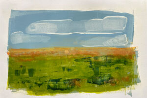Saltmarsh - abstract acrylic original painting on paper by angie moyes