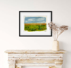 Saltmarsh - abstract acrylic original painting on paper by angie moyes